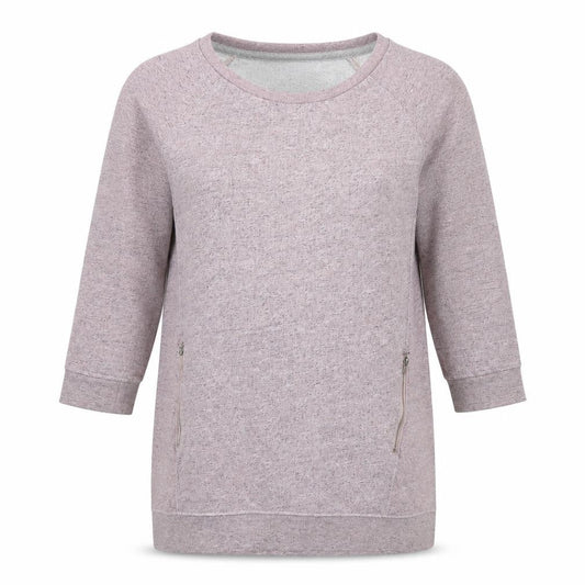 New Look Womens Pink Cotton Pullover Sweatshirt Size 10 Zip