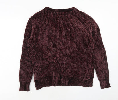 Dorothy Perkins Womens Purple Round Neck Polyester Pullover Jumper Size 10