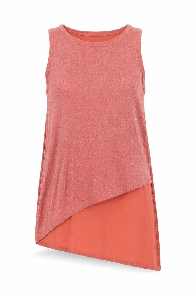 River Island Womens Pink Cotton Basic Tank Size 10 Round Neck - Asymmetric