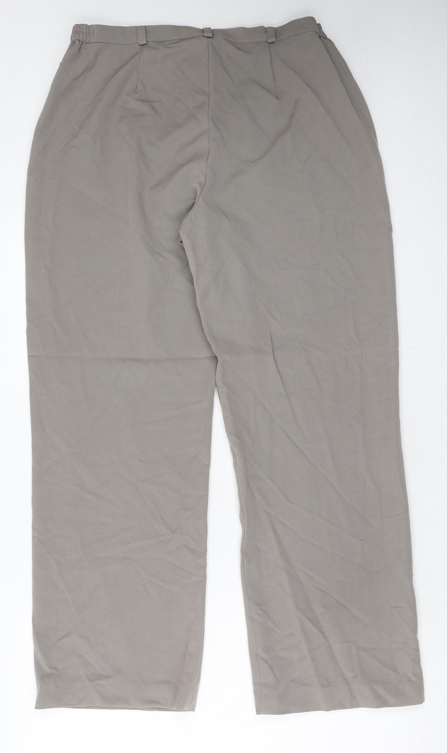 VINCI Womens Grey Polyester Trousers Size 16 Regular Zip