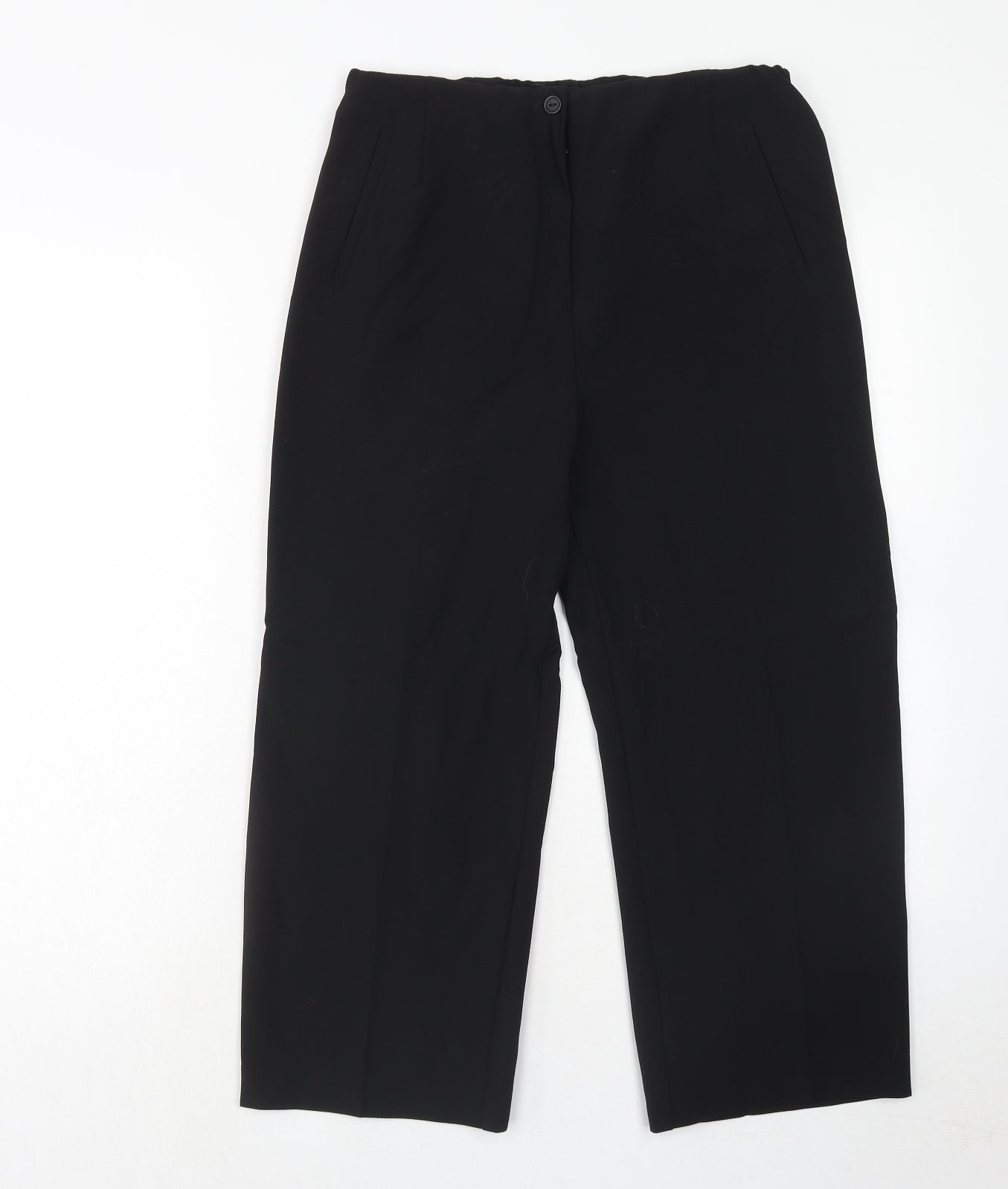 Slimma Womens Black Polyester Trousers Size 14 Regular Zip