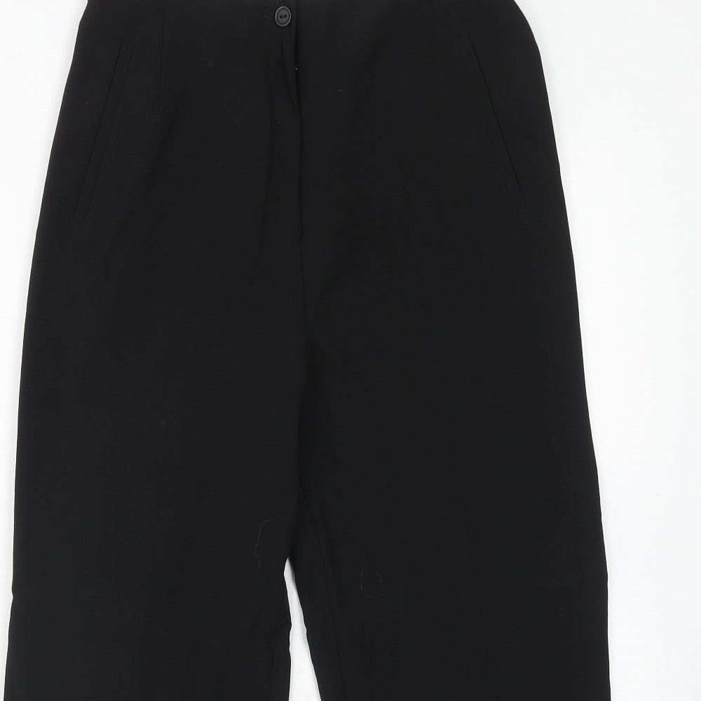 Slimma Womens Black Polyester Trousers Size 14 Regular Zip