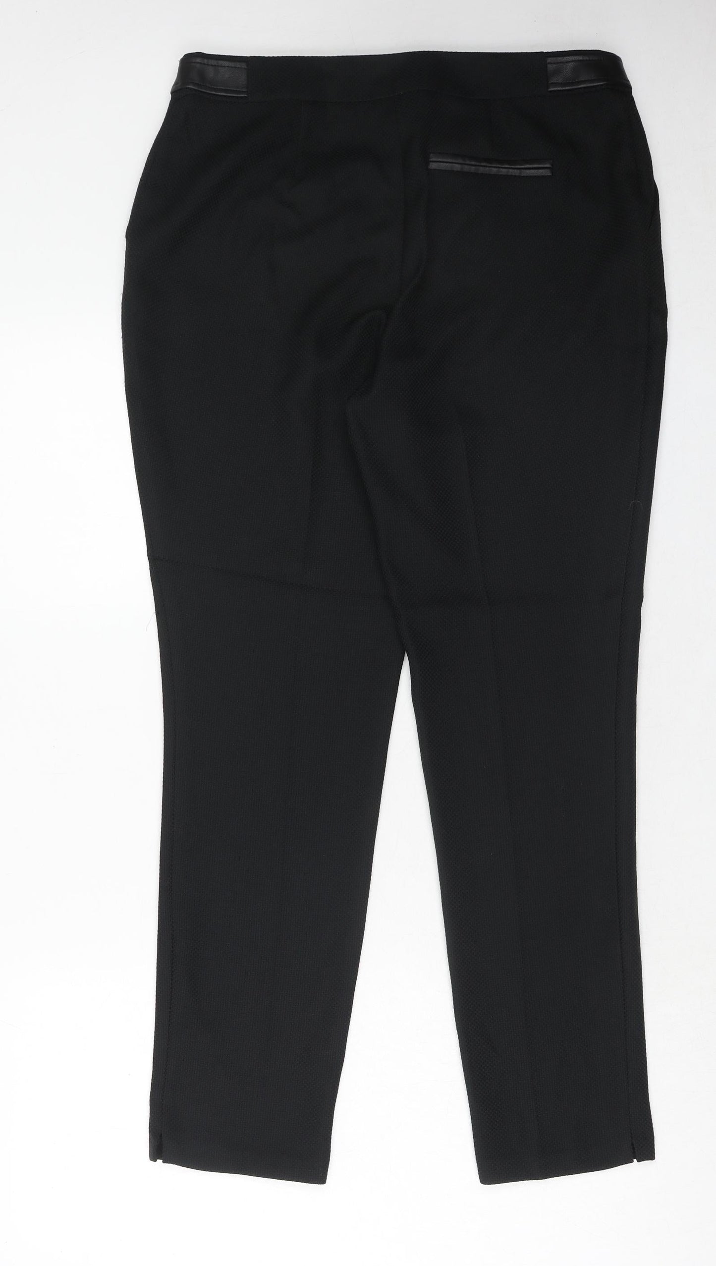 Peacocks Womens Black Polyester Dress Pants Trousers Size 12 Regular Hook & Eye