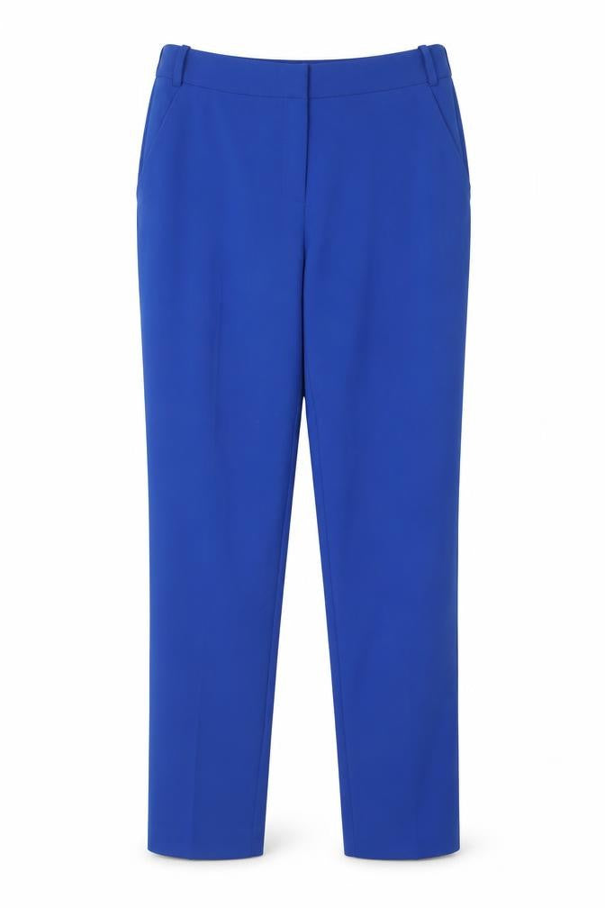 Oasis Womens Blue Polyester Chino Trousers Size 8 Regular Hook & Eye