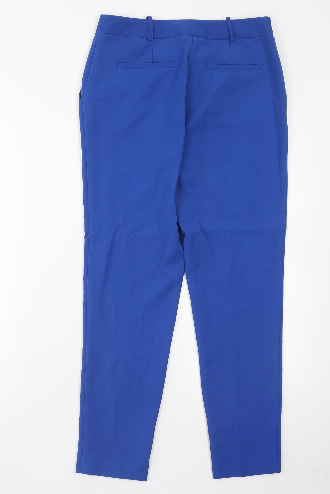 Oasis Womens Blue Polyester Chino Trousers Size 8 Regular Hook & Eye