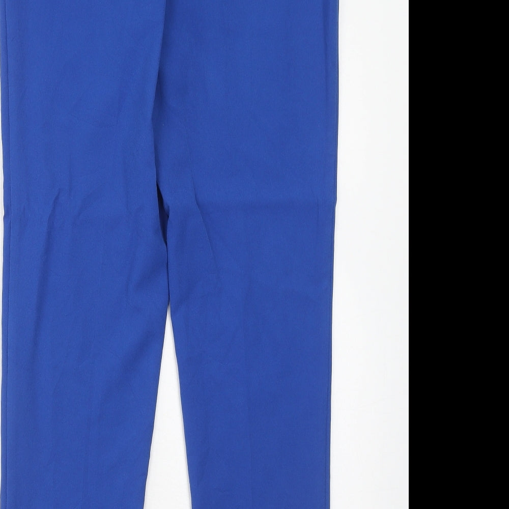 Oasis Womens Blue Polyester Chino Trousers Size 8 Regular Hook & Eye