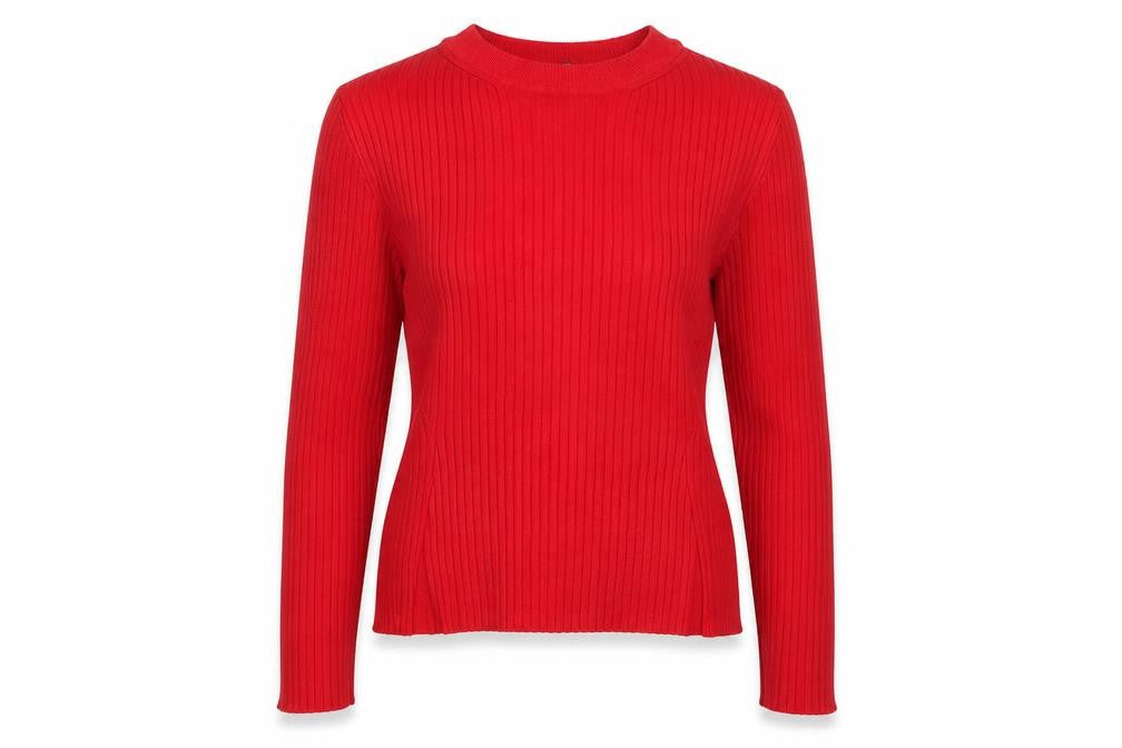 H&M Womens Red Round Neck Acrylic Pullover Jumper Size M