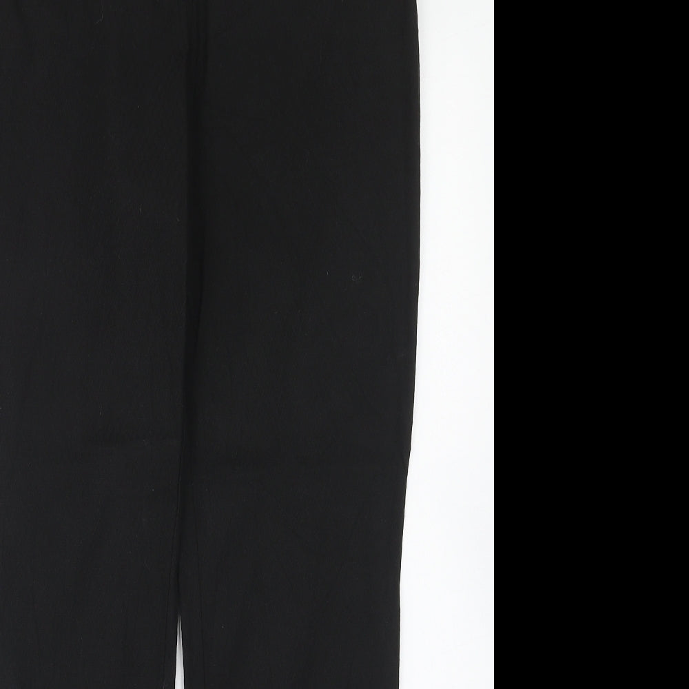 Marks and Spencer Womens Black Polyester Dress Pants Trousers Size 12 Slim Hook & Eye