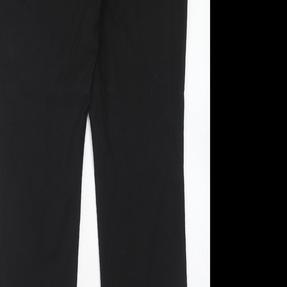 Marks and Spencer Womens Black Polyester Dress Pants Trousers Size 12 Slim Hook & Eye