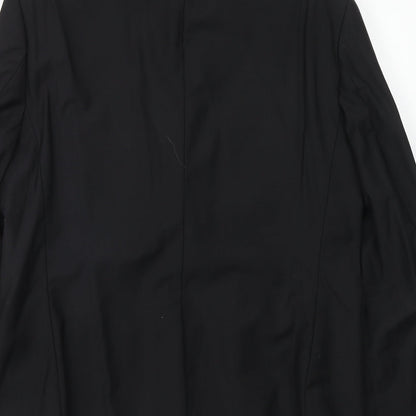 Fellini Mens Black Wool Jacket Suit Jacket Size 40 Regular