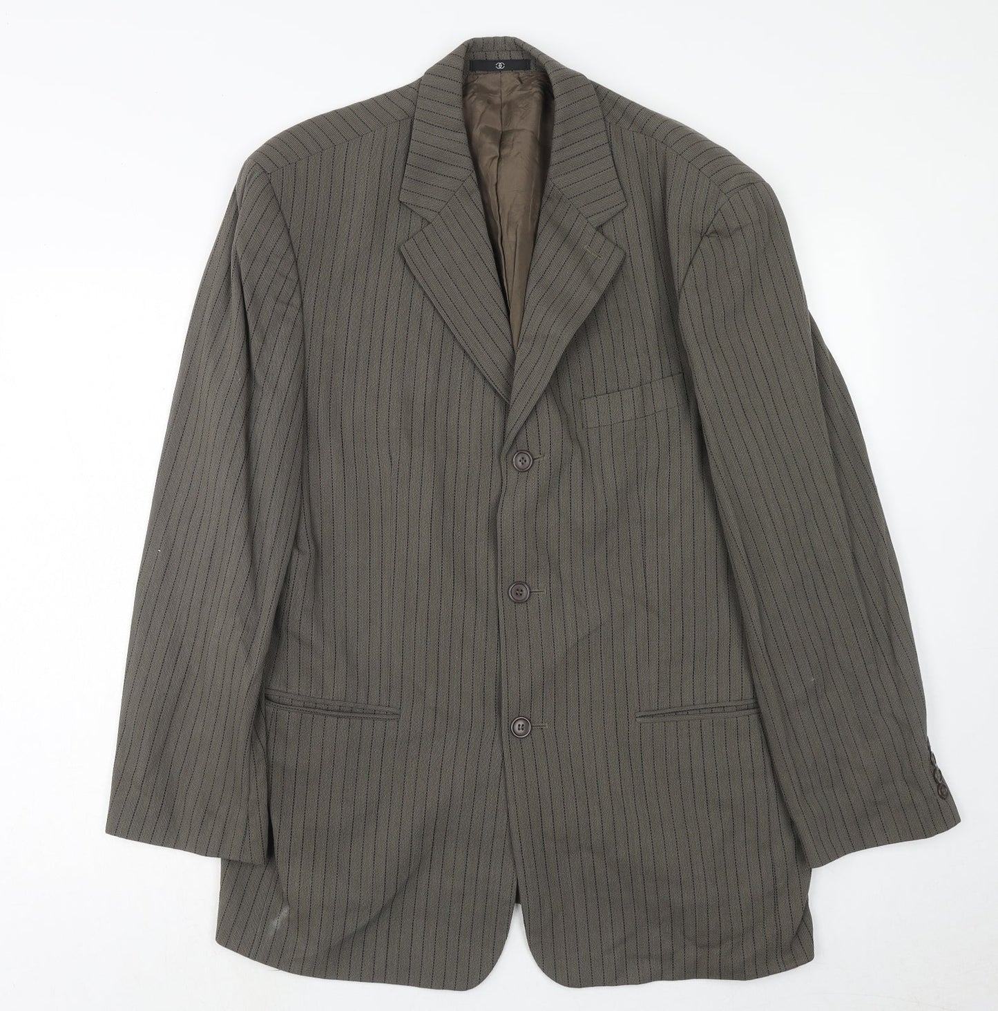 Ciro Citterio Mens Grey Striped Wool Jacket Suit Jacket Size 44 Regular