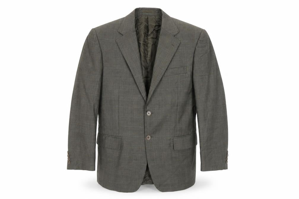 Leibel Mens Green Plaid Wool Jacket Suit Jacket Size 42 Regular