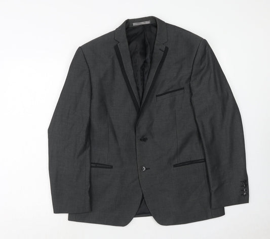 Red Herring Mens Grey Polyacrylate Fibre Jacket Suit Jacket Size 42 Regular