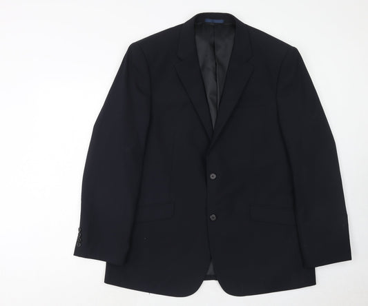 Charlton Gray Mens Blue Polyester Jacket Suit Jacket Size 44 Regular