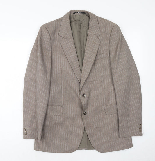 John Collier Mens Brown Striped Polyester Jacket Suit Jacket Size 38 Regular