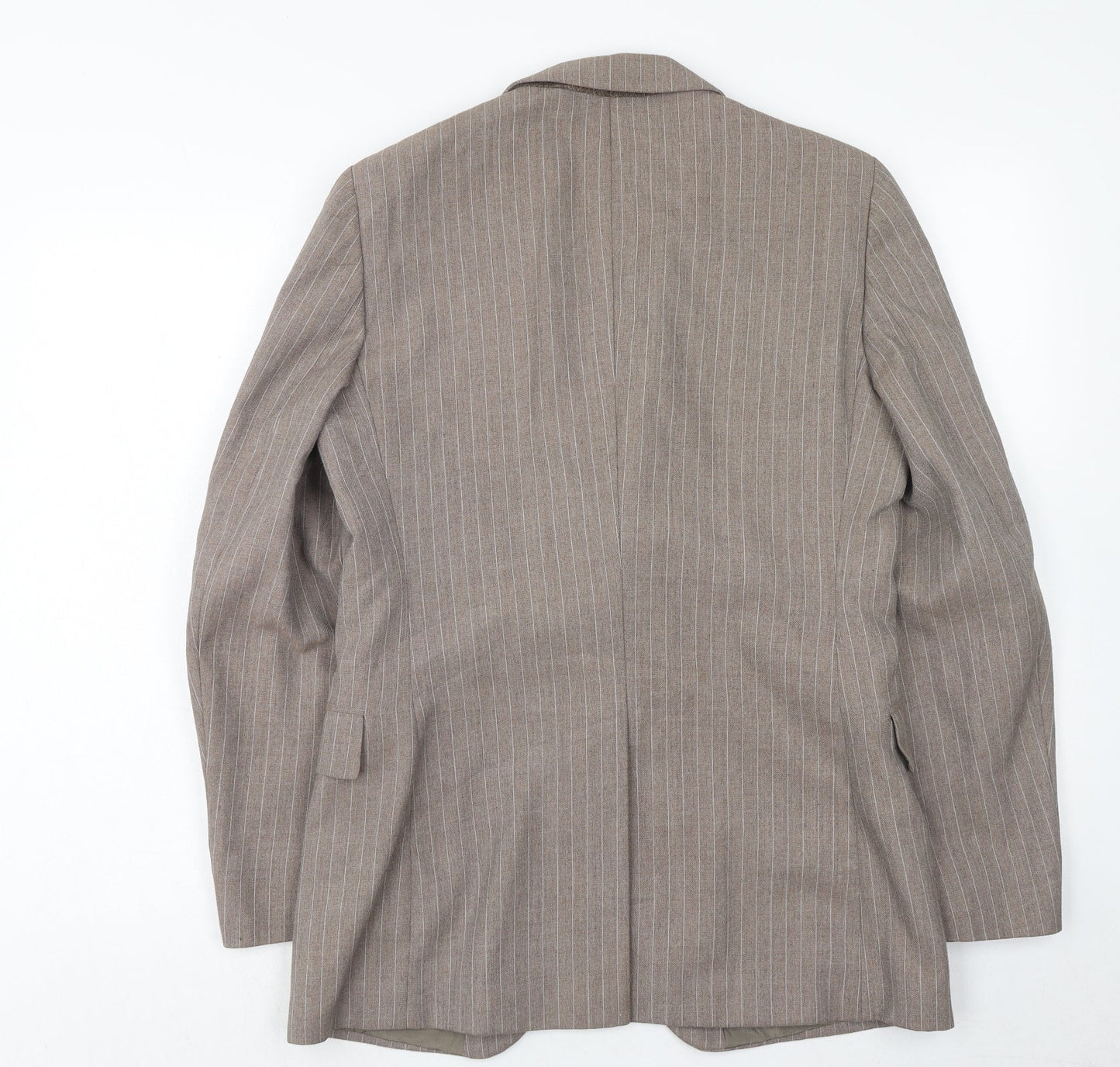 John Collier Mens Brown Striped Polyester Jacket Suit Jacket Size 38 Regular