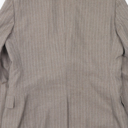 John Collier Mens Brown Striped Polyester Jacket Suit Jacket Size 38 Regular