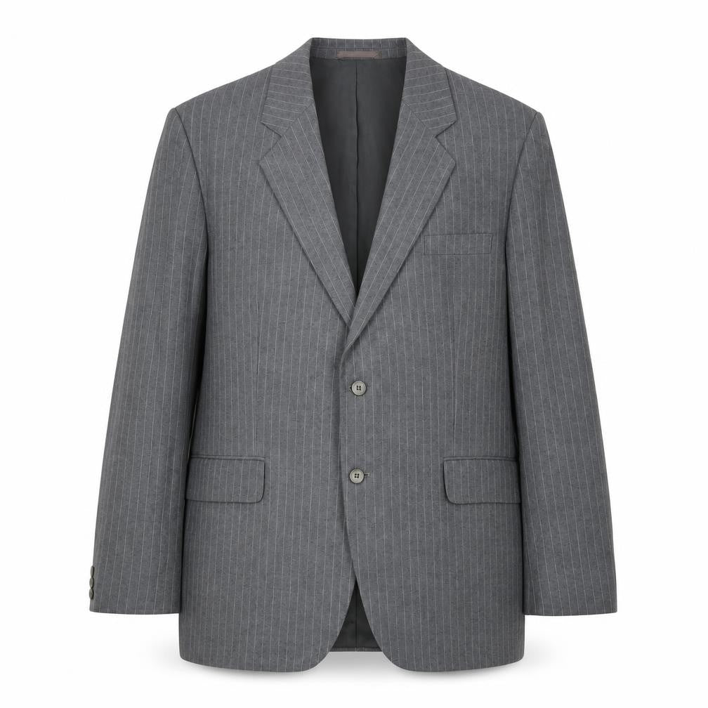 C&A Mens Grey Striped Wool Jacket Suit Jacket Size 46 Regular
