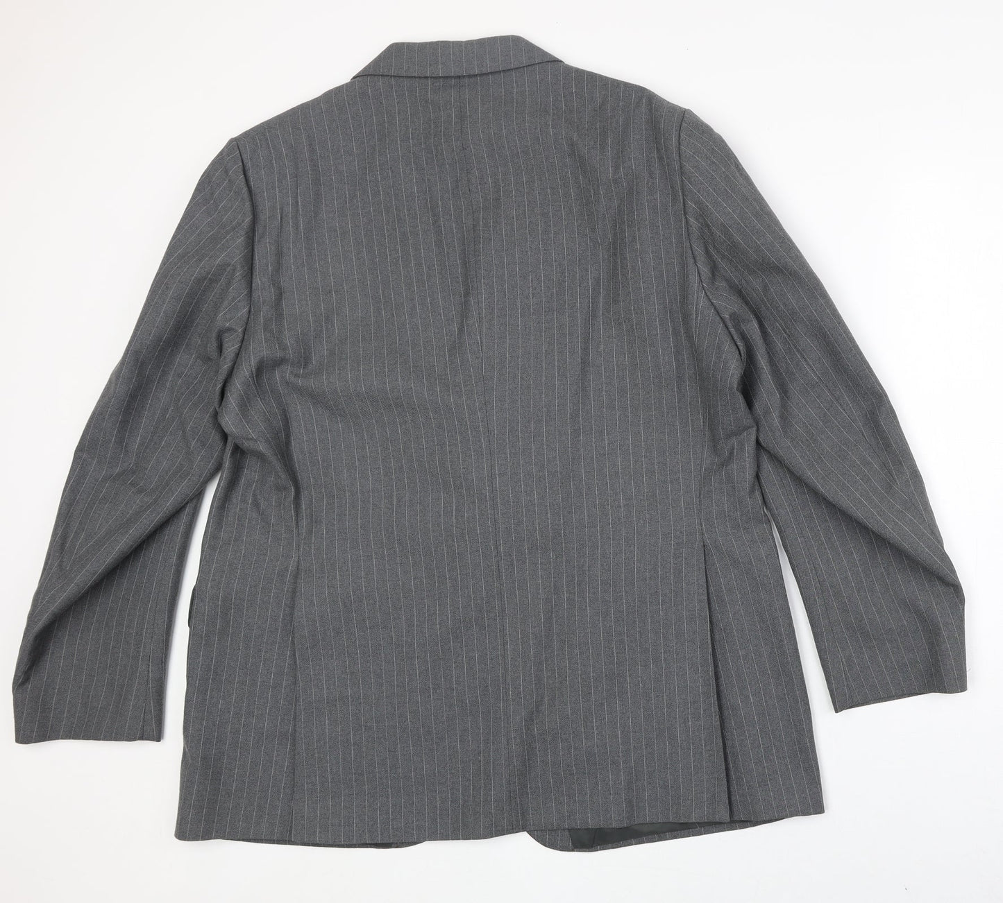 C&A Mens Grey Striped Wool Jacket Suit Jacket Size 46 Regular