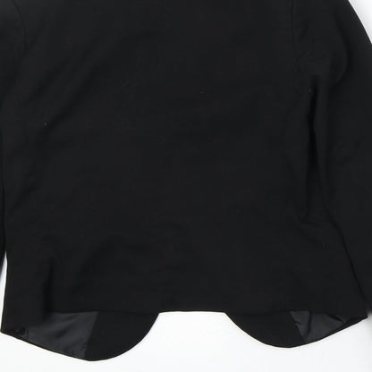 H&M Womens Black Polyester Jacket Blazer Size 8