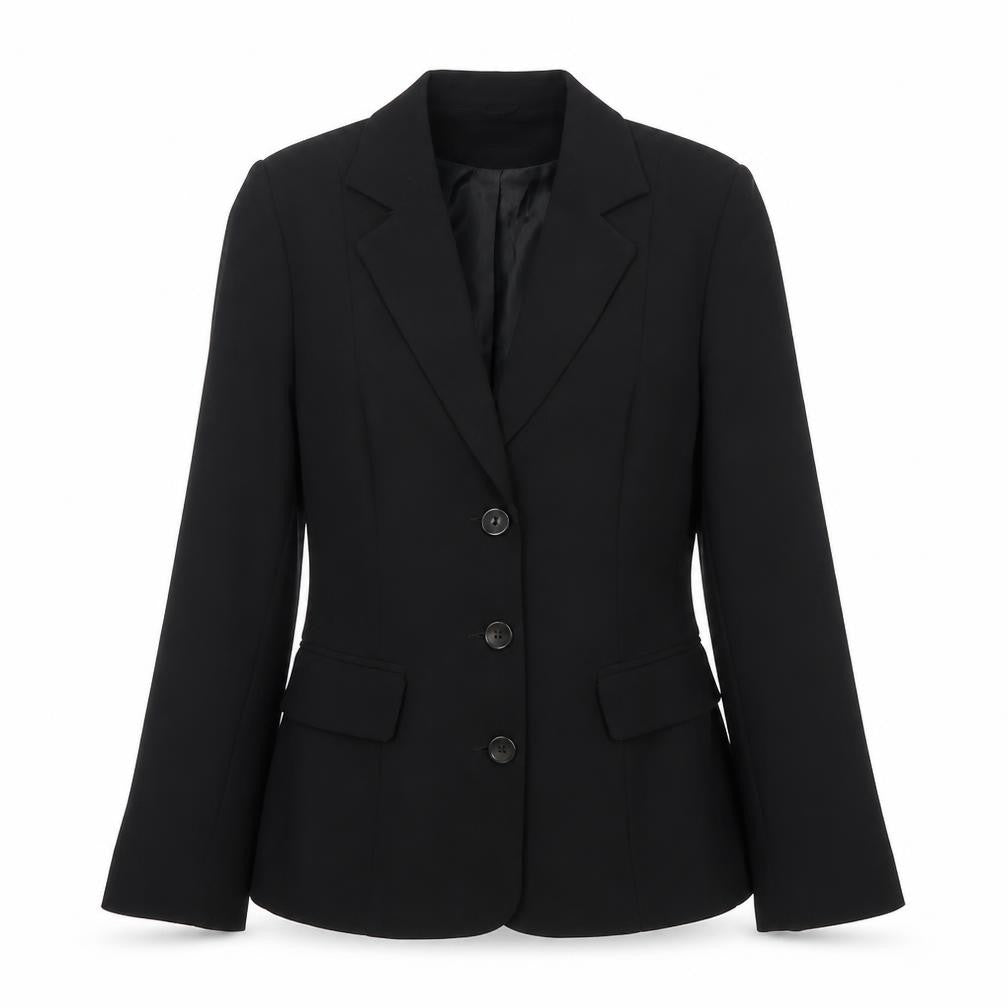 Betty Clark Womens Black Polyester Jacket Blazer Size 12
