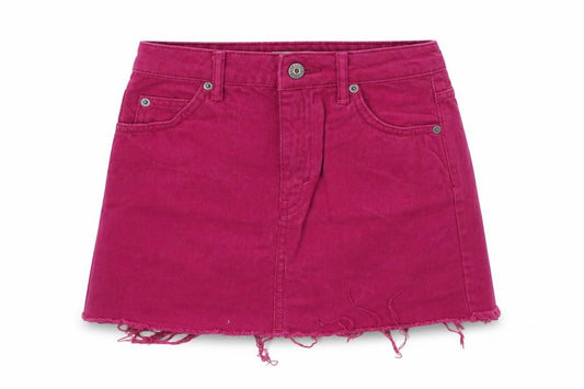 Topshop Womens Purple Cotton A-Line Skirt Size 4 Zip