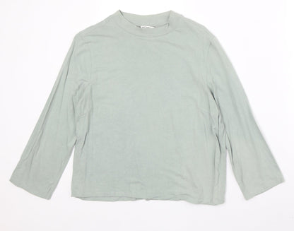 Monki Womens Green Polyester Basic T-Shirt Size M Round Neck