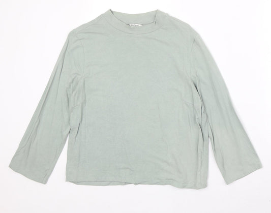 Monki Womens Green Polyester Basic T-Shirt Size M Round Neck