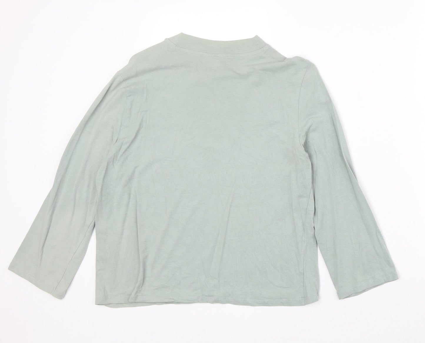 Monki Womens Green Polyester Basic T-Shirt Size M Round Neck