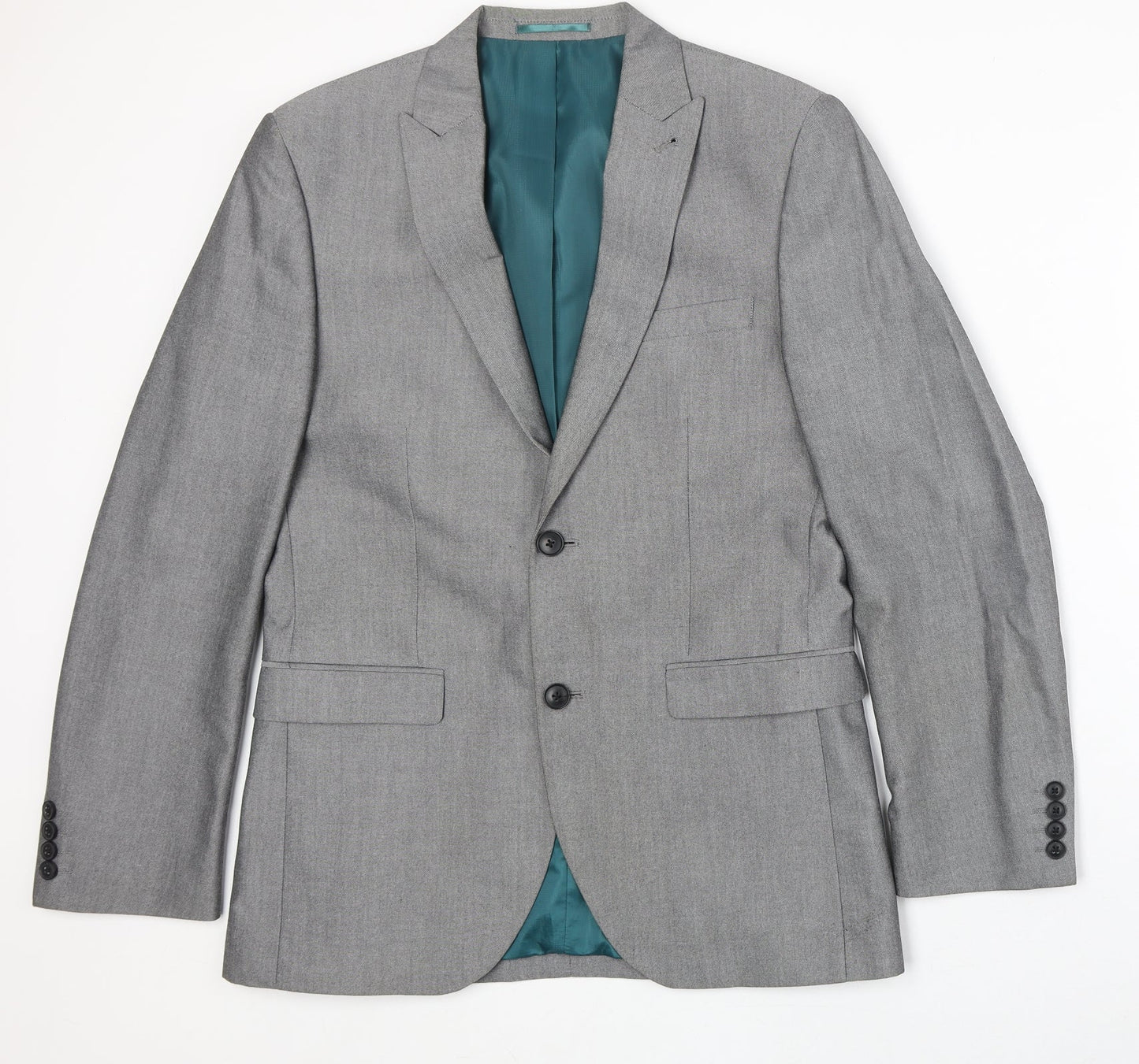 NEXT Mens Grey Polyester Jacket Suit Jacket Size 38 Regular