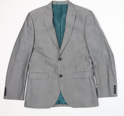 Next Mens Grey Polyester Jacket Suit Jacket Size 38 Regular