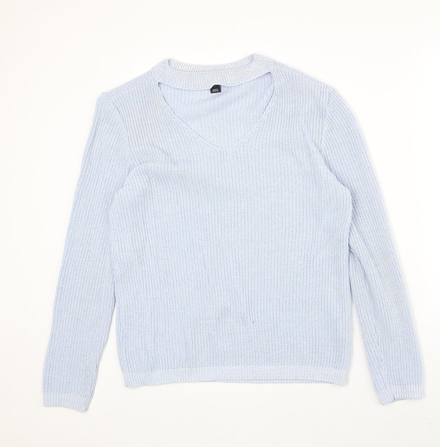 Atmosphere Womens Blue V-Neck Acrylic Pullover Jumper Size L