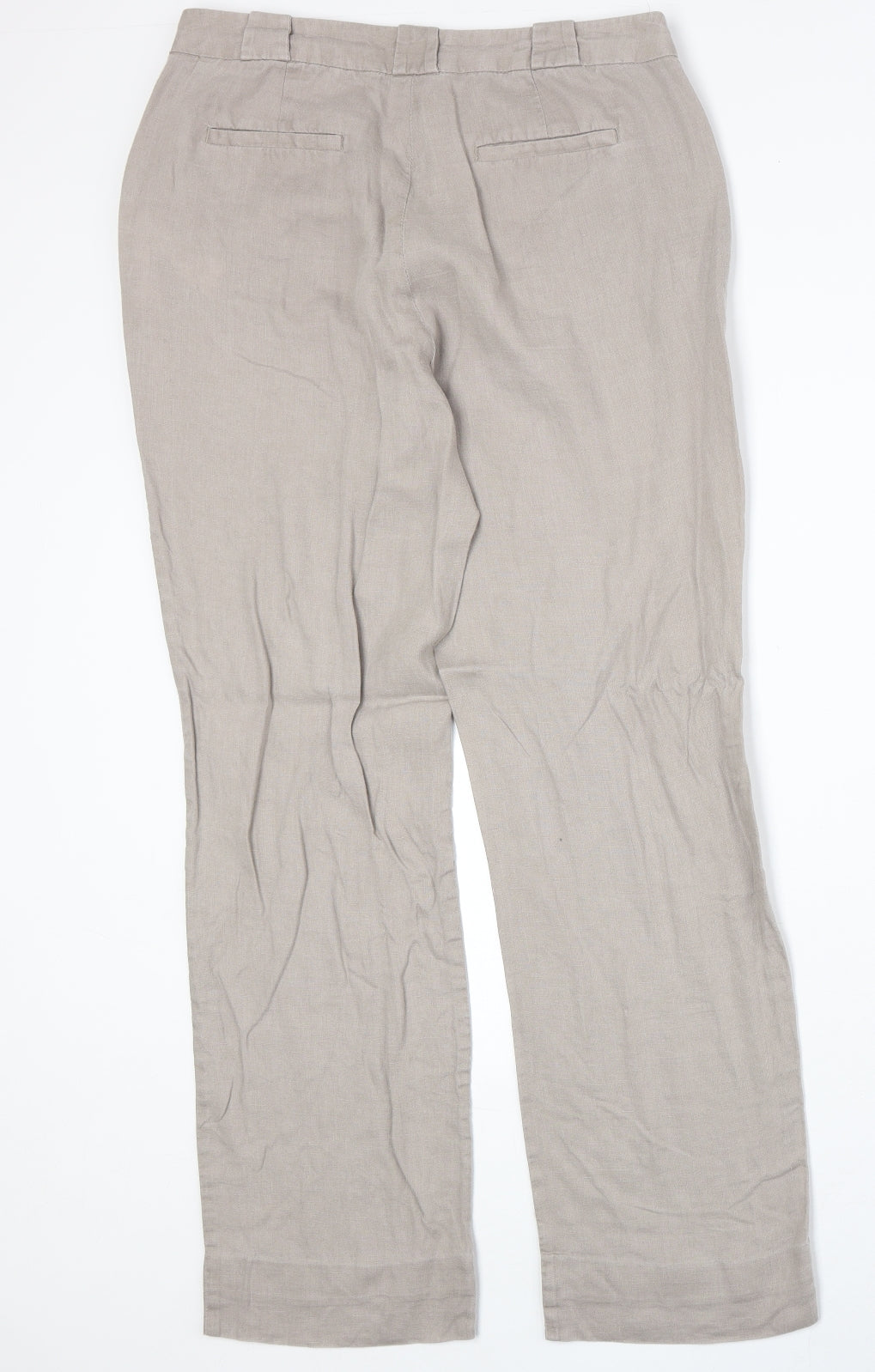 Punt Roma Womens Beige Polyester Trousers Size 12 Regular Zip