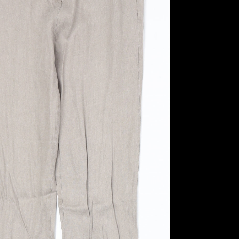 Punt Roma Womens Beige Polyester Trousers Size 12 Regular Zip