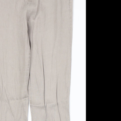 Punt Roma Womens Beige Polyester Trousers Size 12 Regular Zip