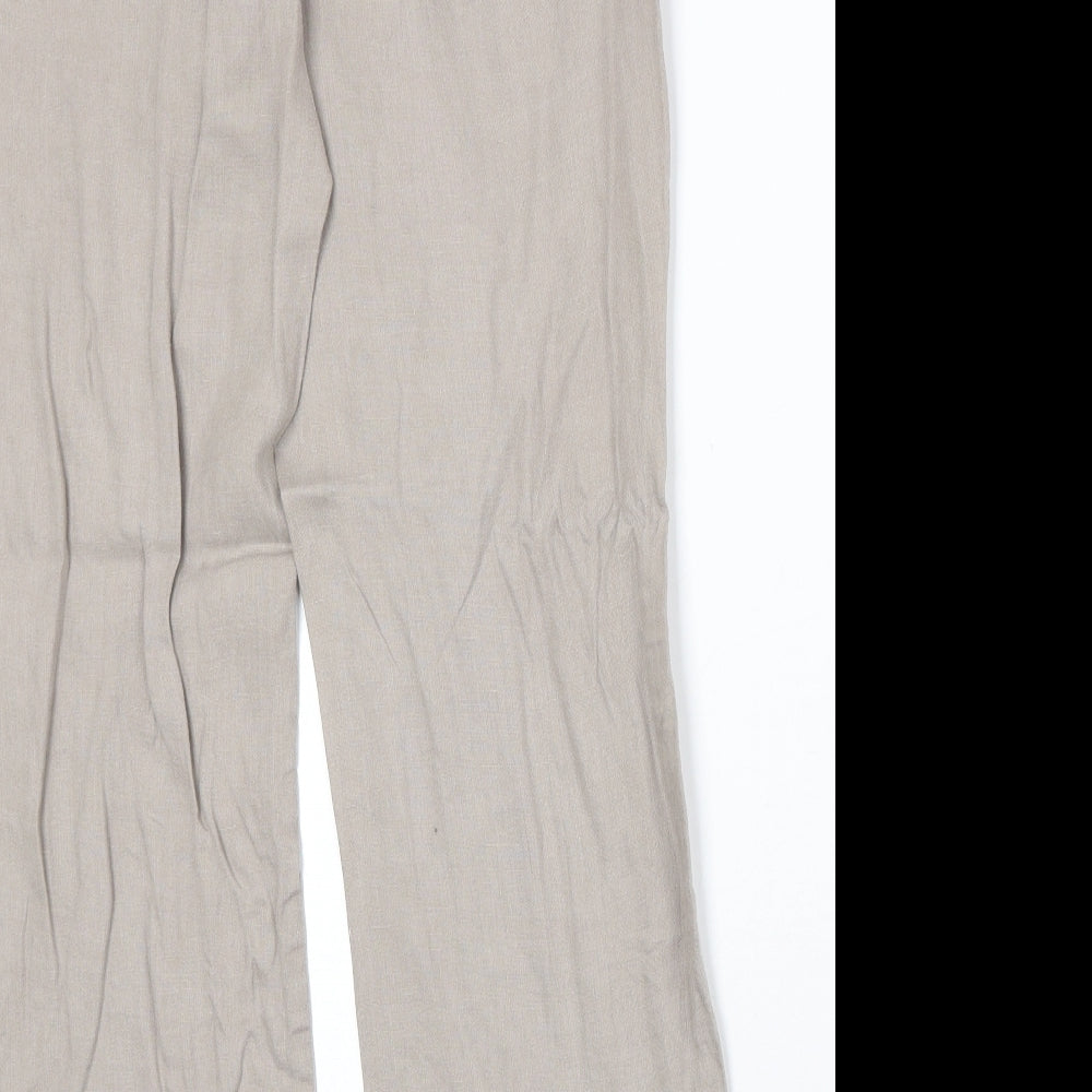 Punt Roma Womens Beige Polyester Trousers Size 12 Regular Zip