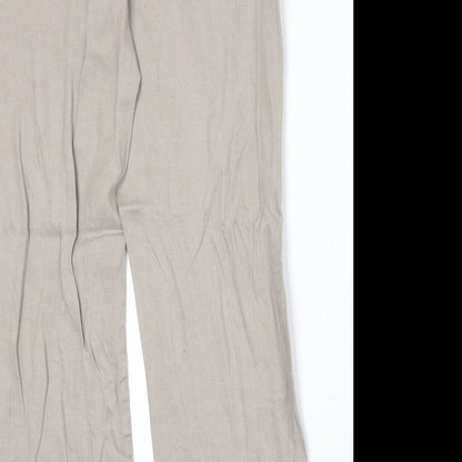 Punt Roma Womens Beige Polyester Trousers Size 12 Regular Zip