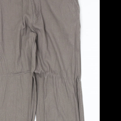 Avenue Womens Beige Linen Trousers Size 36 in Regular Zip