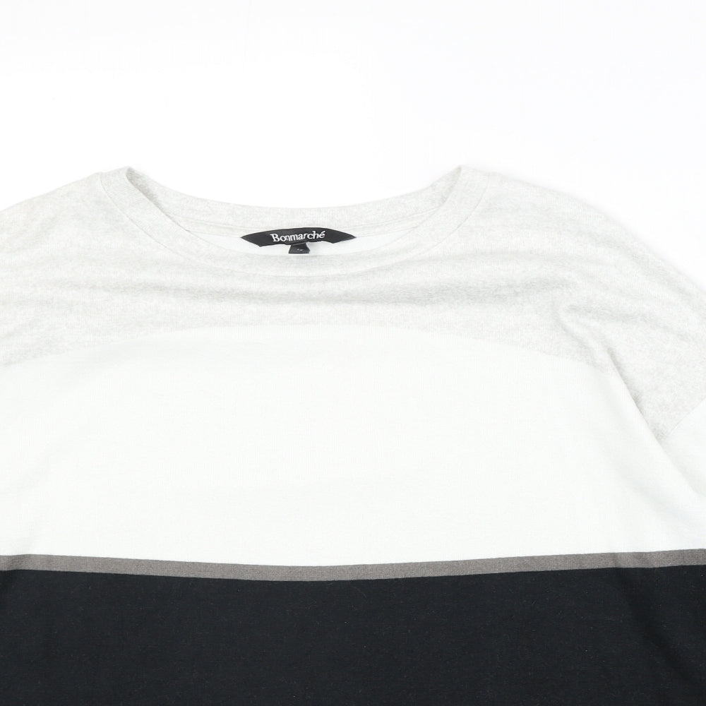 Bonmarché Womens Black Round Neck Polyester Pullover Jumper Size 12