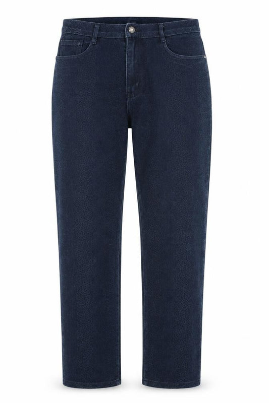 YL Womens Blue Animal Print Cotton Straight Jeans Size 30 in Regular Zip - Cheetah Print