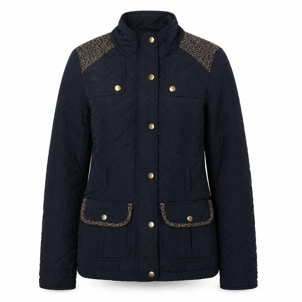 Atmosphere Womens Blue Quilted Jacket Size 6 Snap