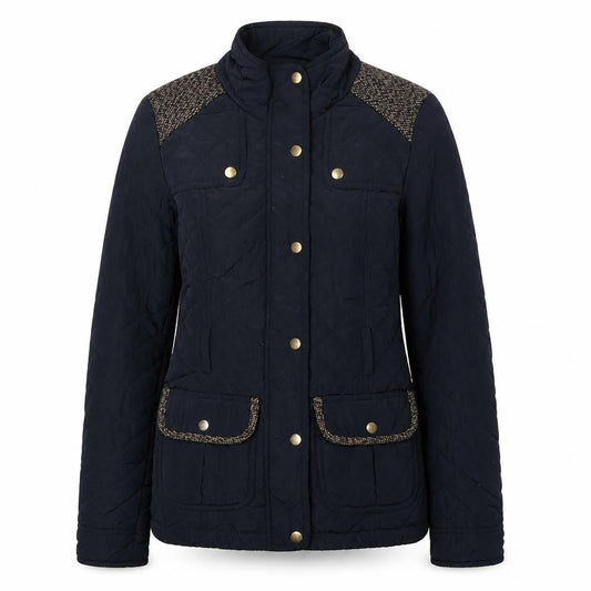Atmosphere Womens Blue Quilted Jacket Size 6 Snap