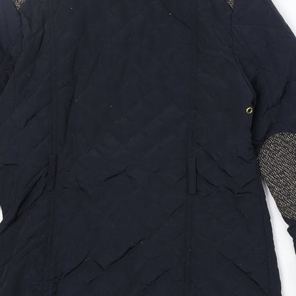 Atmosphere Womens Blue Quilted Jacket Size 6 Snap