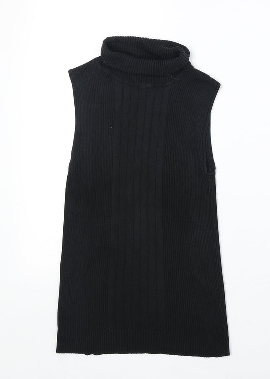 Laundry Industry Womens Black Polyester Basic T-Shirt Size XS Roll Neck