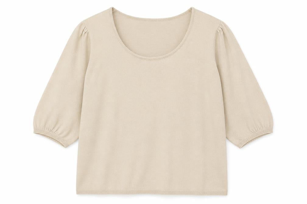 Note Womens Beige Scoop Neck Acrylic Pullover Jumper Size 20
