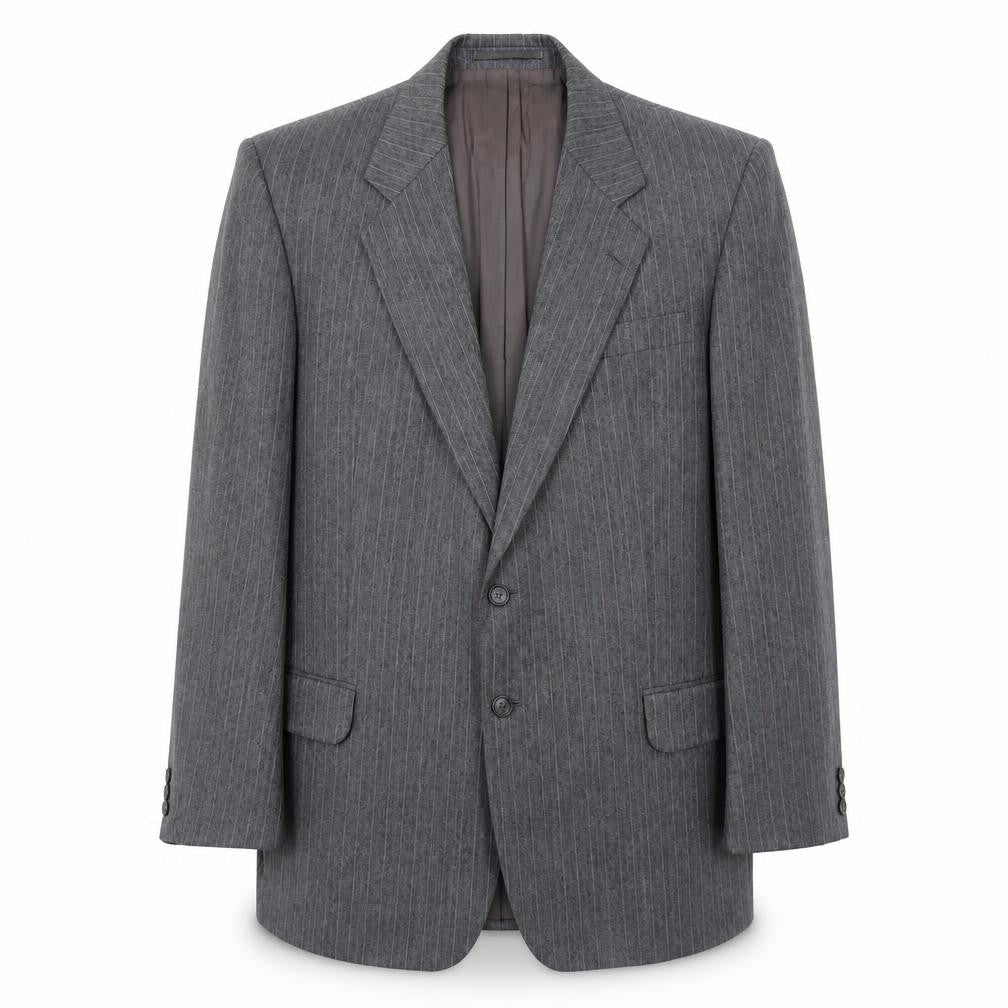 Marks & Spencer Mens Grey Striped Wool Jacket Suit Jacket Size 44 Regular