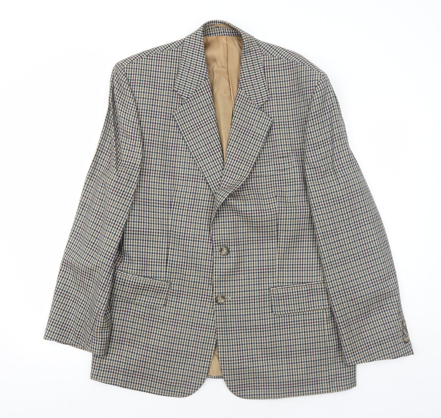 Burton Mens Multicoloured Geometric Wool Jacket Blazer Size 40 Regular