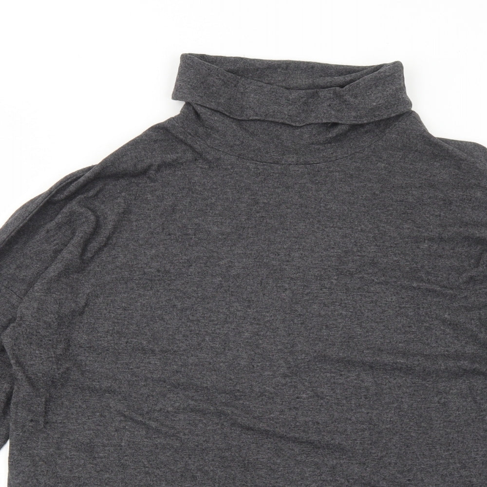 New Look Womens Grey Polyester Basic T-Shirt Size 12 One Shoulder