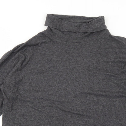 New Look Womens Grey Polyester Basic T-Shirt Size 12 One Shoulder