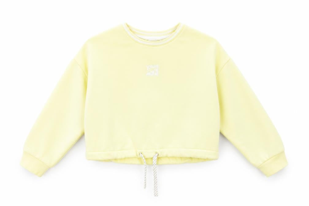 Marks & Spencer Girls Yellow Cotton Pullover Sweatshirt Size 6-7 Years Pullover